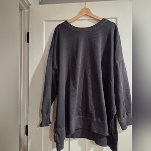 Oversized Boyfriend Garment-Dyed Tunic Sweatshirt